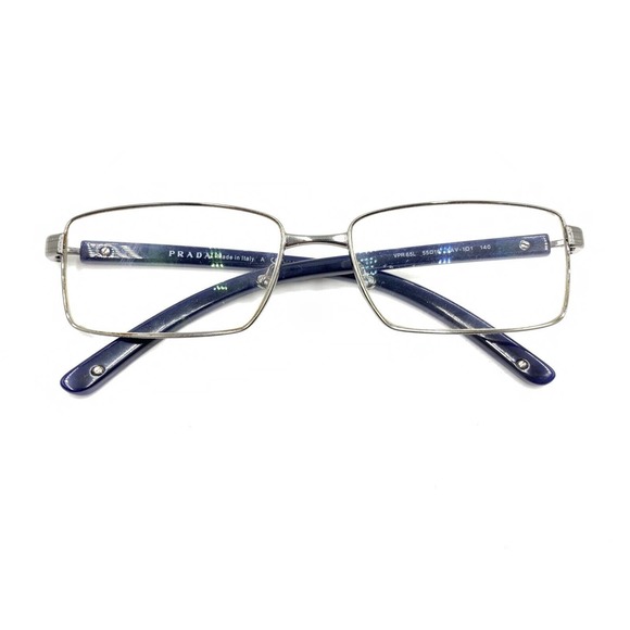 Prada VPR 65L 5AV-1O1 Gunmetal Silver Blue Eyeglasses Frames 55-16 140 Italy - Picture 12 of 12